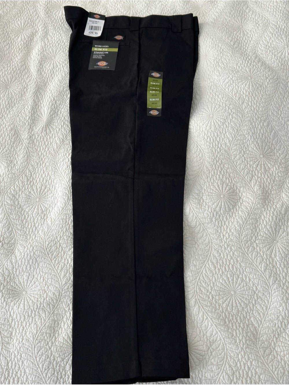 Dickies Men’s Slim Straight Black Work Jeans